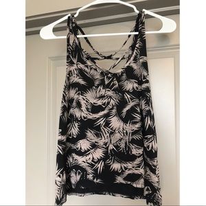 Billabong black and tan floral print tank top